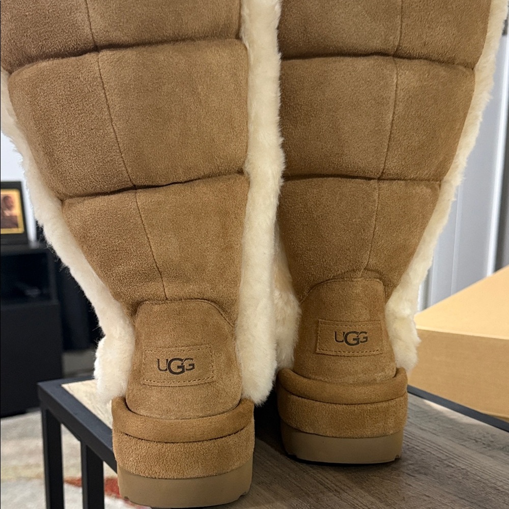 UGG Brown and Cream Shearling Winter Boots - Picture 6 of 6